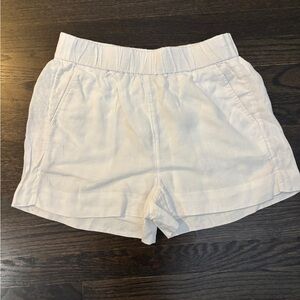 J. Crew High Waist White Linen Shorts